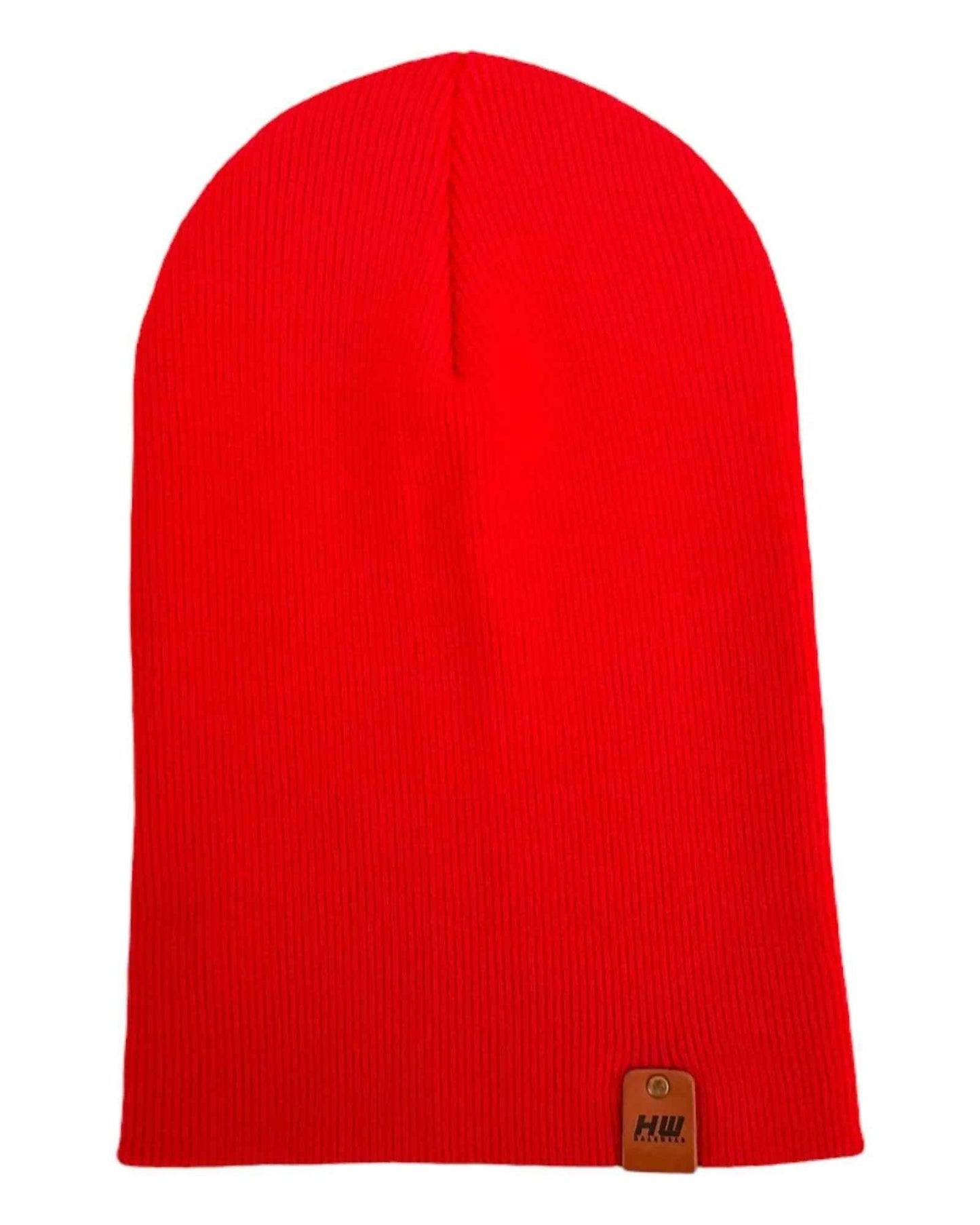 HAAKWEAR Knit Cuffed Classic Beanie / Hat - Scarlet Red, Made in USA