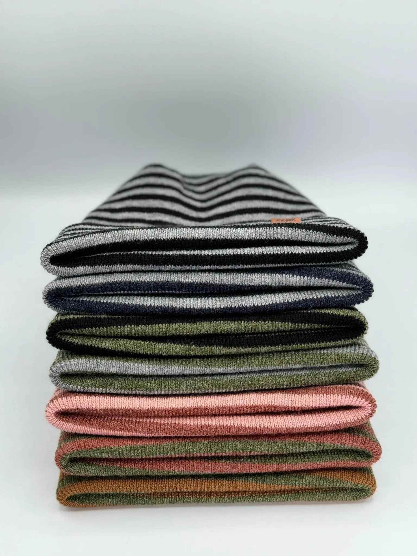 HAAKWEAR H Stitch RORO Cuffed Beanie (Patented Design) Gray / Denim, Made in USA