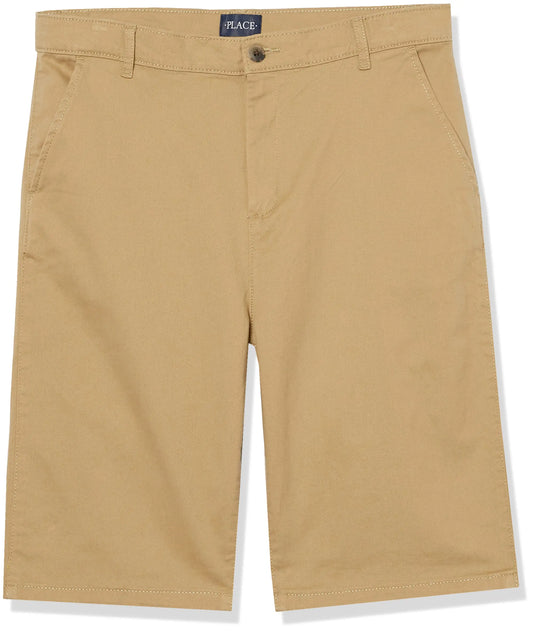 The Children's Place Boys Stretch Chino Shorts 12 Slim Flax 3-pack  -# BOAA12610002