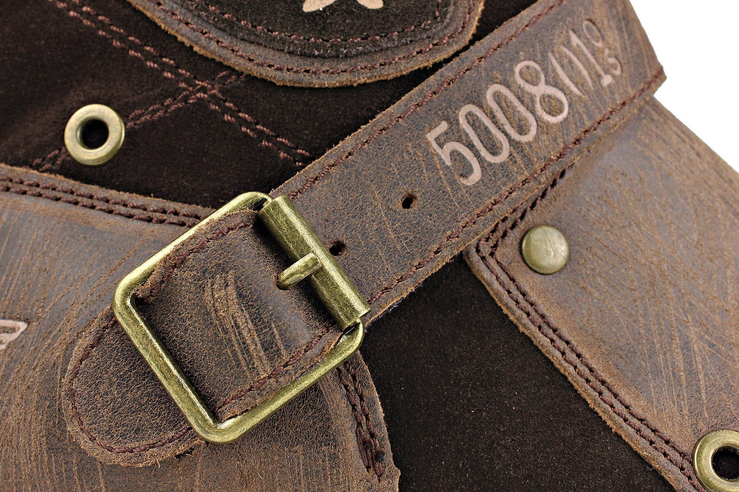 OSSTONE Men's Leather Ankle Boots Scratch Boots 5008-1-D1