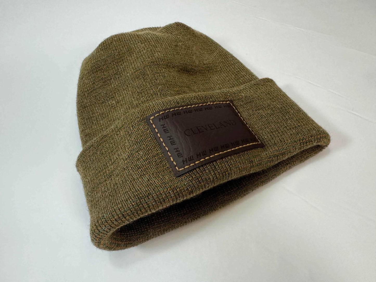 Haakwear Cleveland H Stitch Cuffed Beanie - Made in USA Hats (Limited Edition) - Brown / Green Fusion