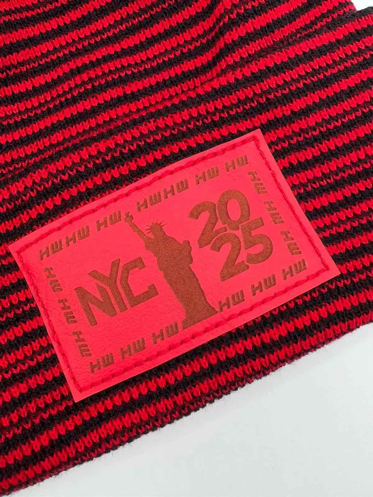 H-Stitch™ Contrast Cuffed Beanie – Black/Red | New Year 2025 Limited Edition | Made in USA