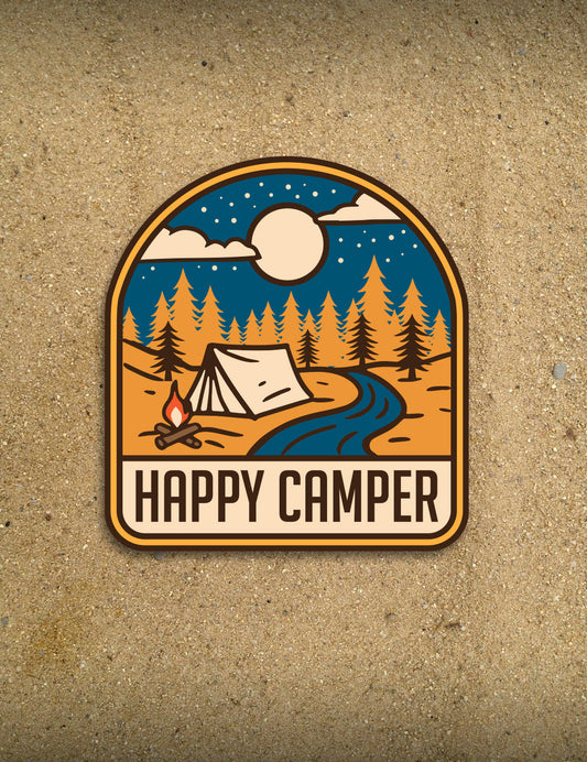 Happy Camper - 4" Sticker