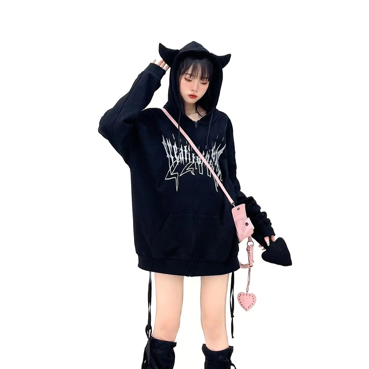 American Spice Girl Loose Fit Printed Sweater - # GIAA23510006