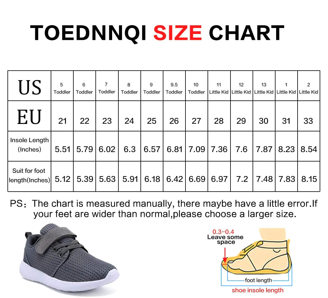 TOEDNNQI Boys Girls Sneakers Kids Lightweight Breathable Strap Athletic Running Shoes for Toddler/Little Kid/Big Kid 6 Toddler Grey - # BOAA71510001