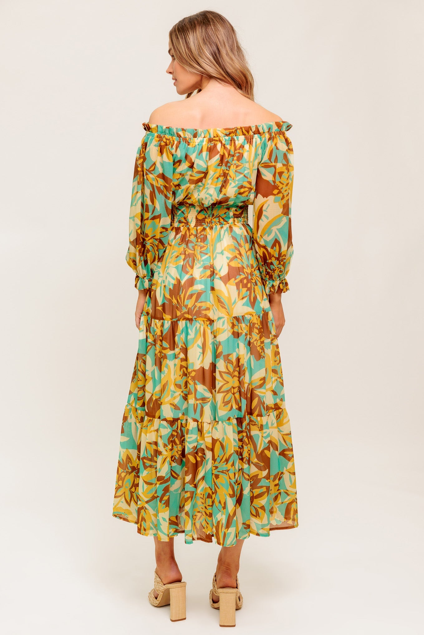 THENA SECRET GARDEN WOVEN MIDI DRESS
