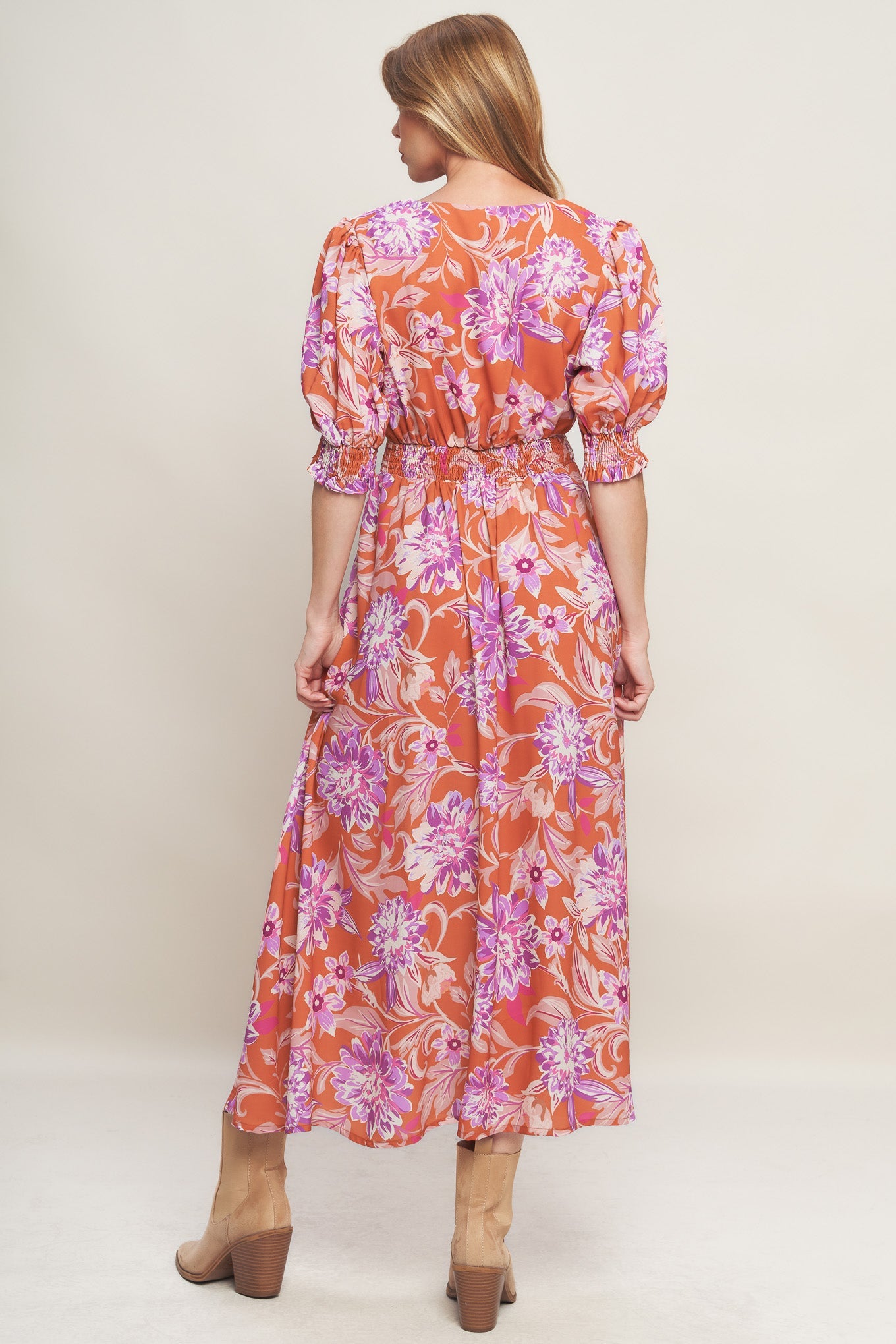 MEADOW SERENADE WOVEN MIDI DRESS
