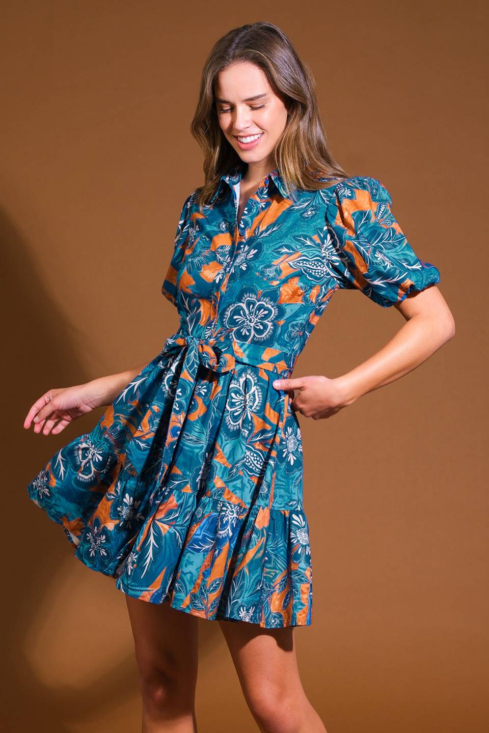 FLOWER GIRL WOVEN MINI DRESS