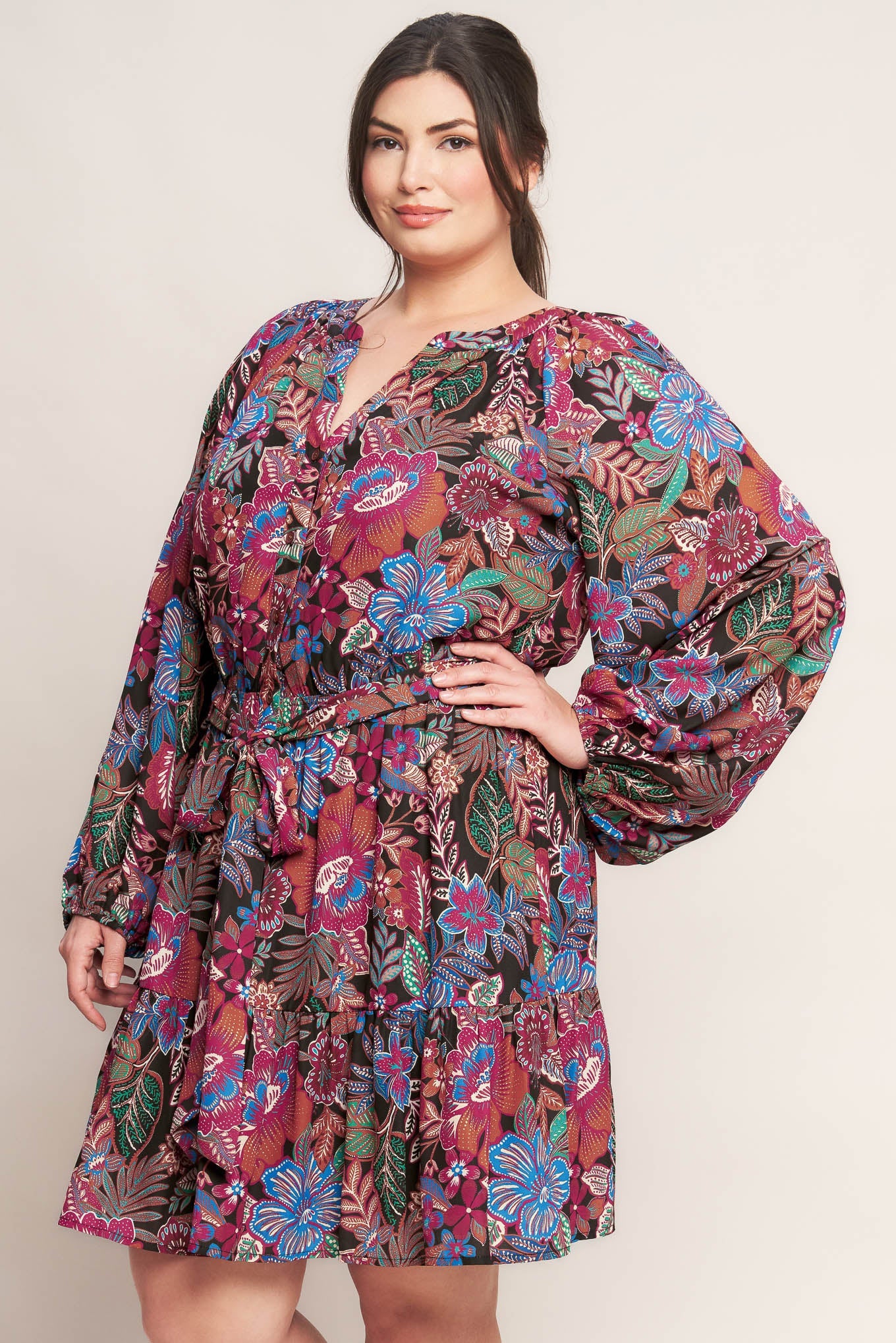 FLORAL BLISS WOVEN MINI DRESS