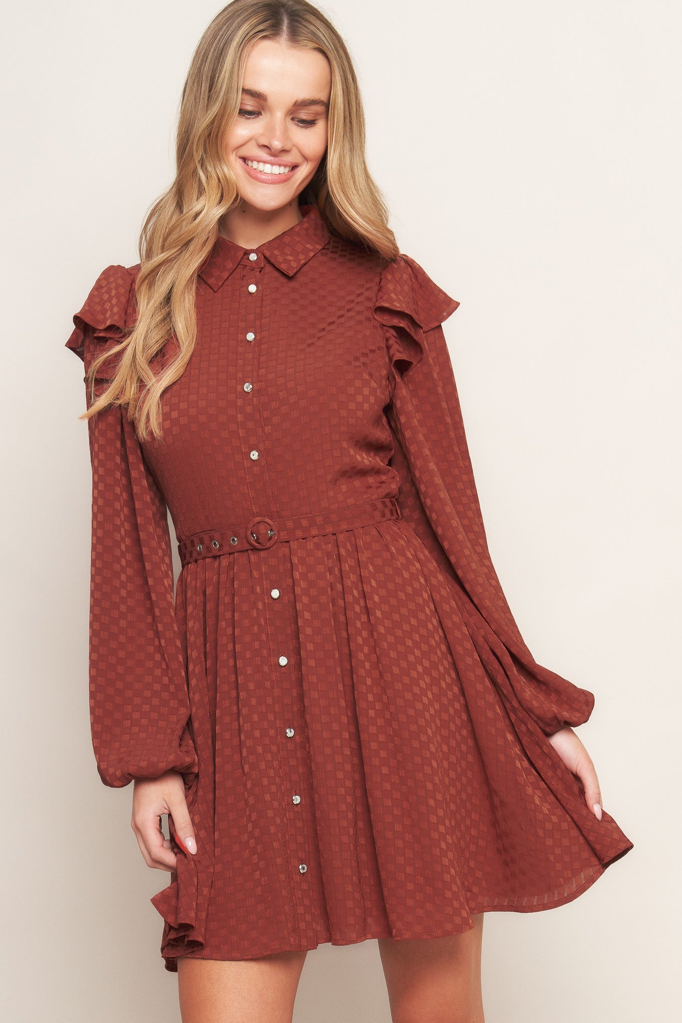 CALL IT LOVE WOVEN MINI DRESS