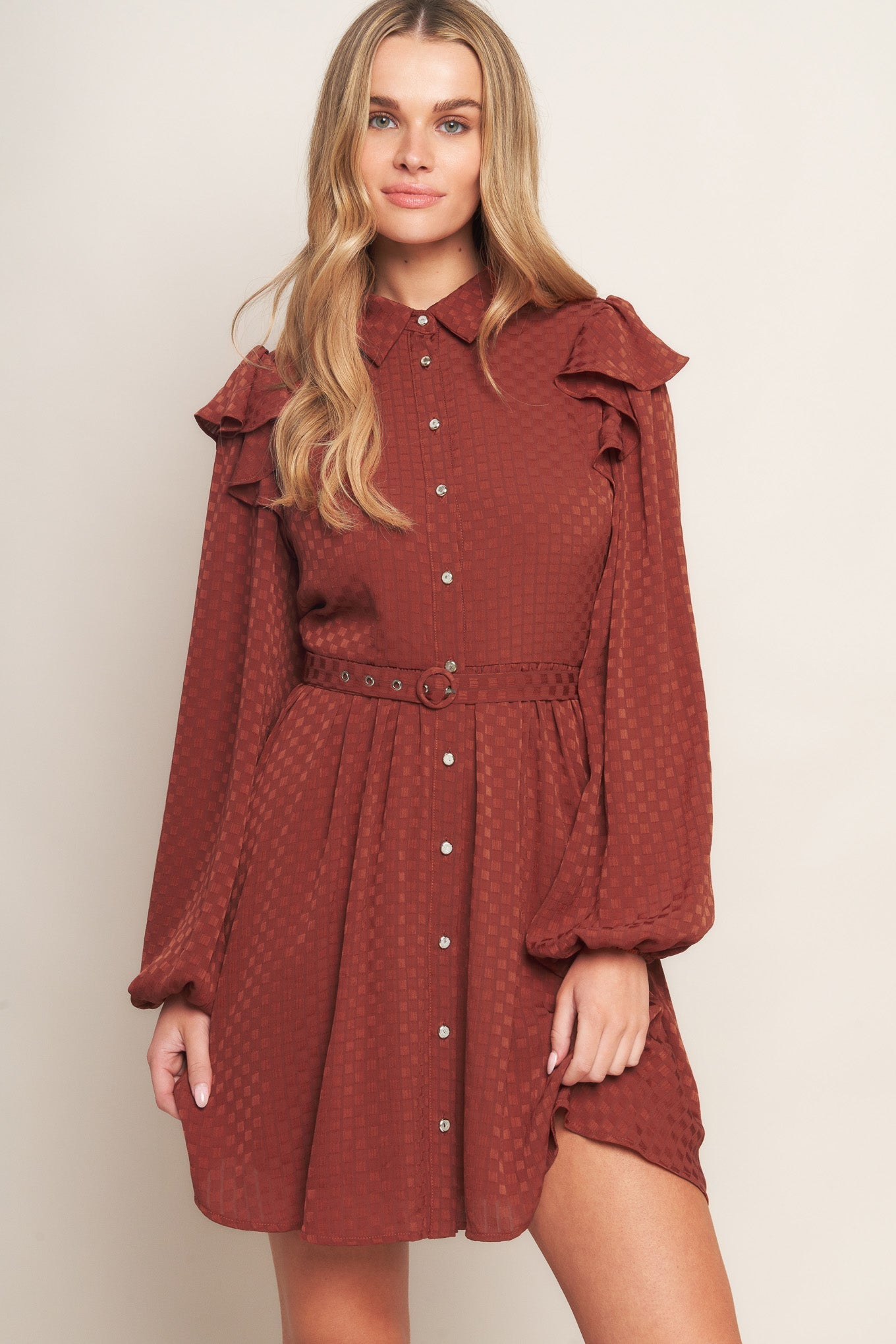 CALL IT LOVE WOVEN MINI DRESS