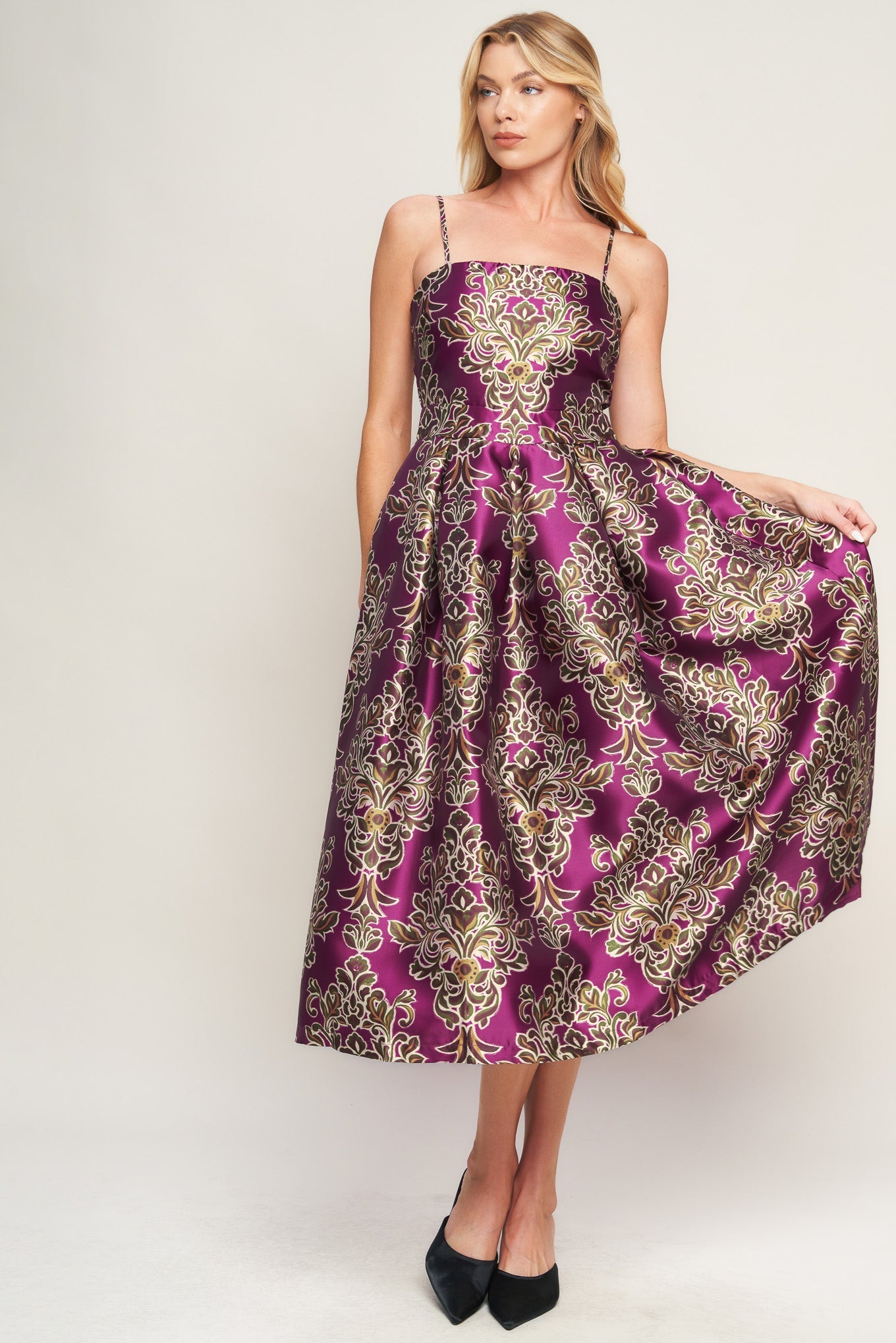 ALONG THE WAY WOVEN MIDI DRESS