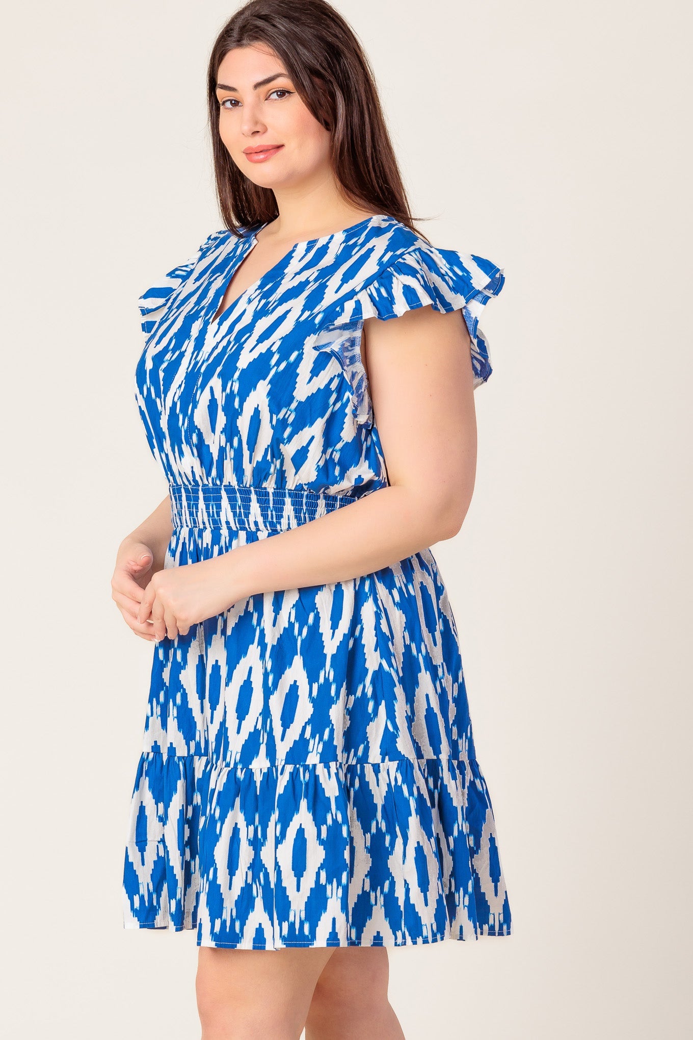 A PERFECT MATCH WOVEN MINI DRESS