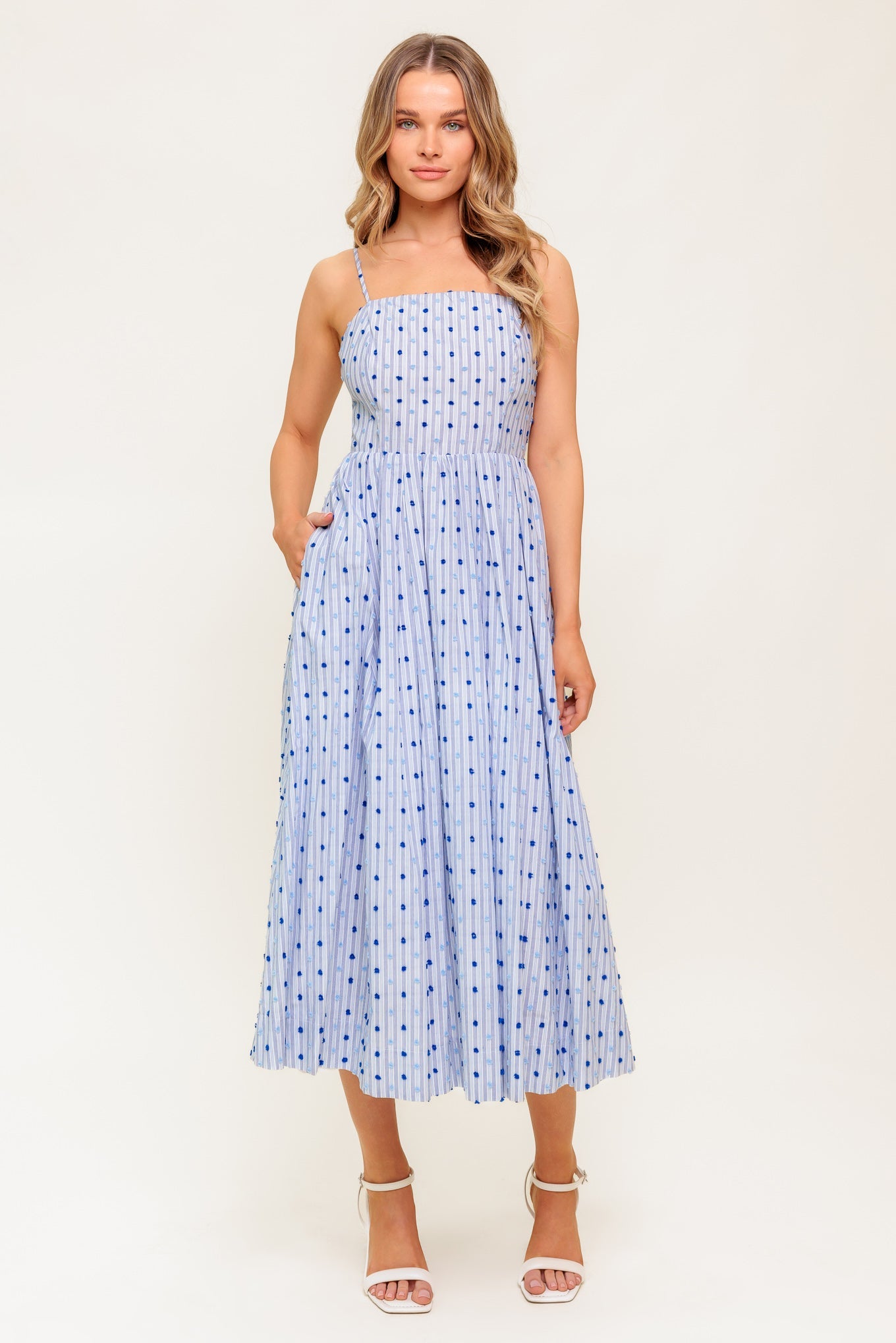 CHASE THE DAY WOVEN MIDI DRESS