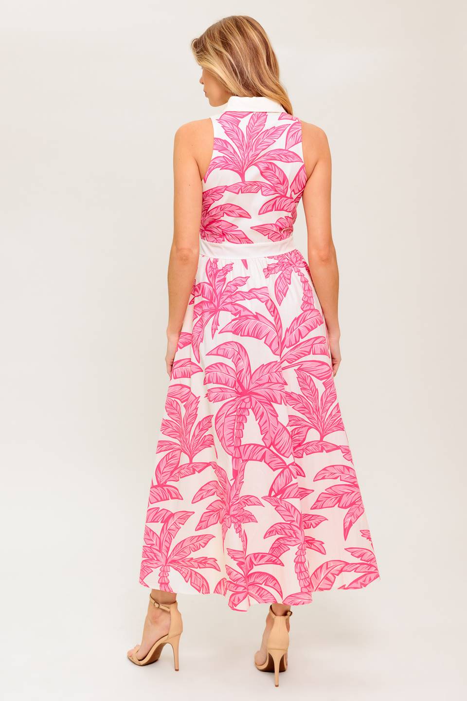 WHISPER IN BLOOM WOVEN MIDI DRESS