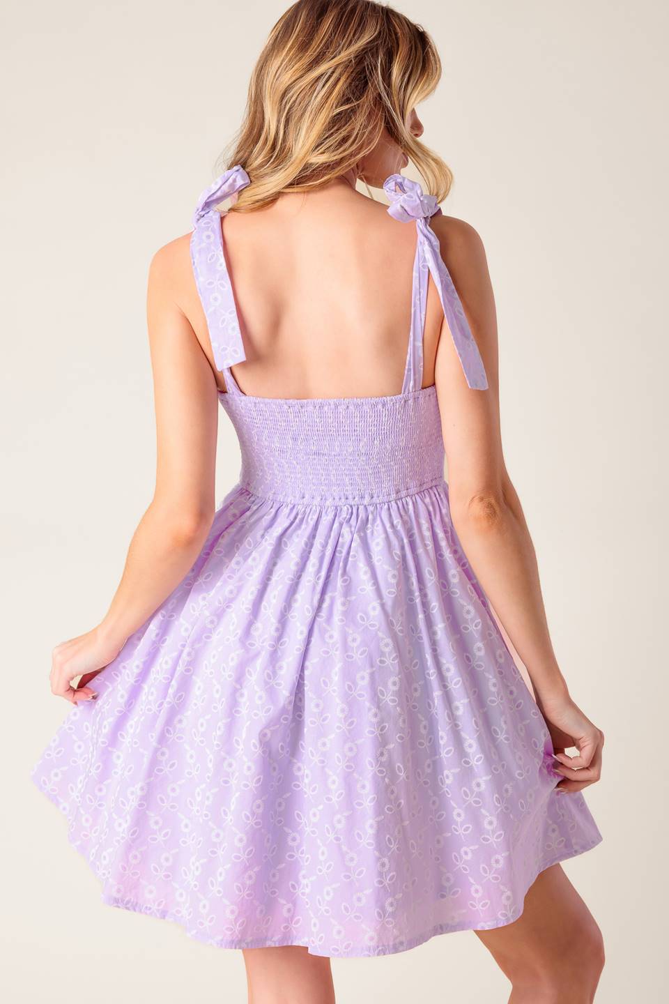NIGHT TO REMEMBER LAVENDER WOVEN MINI DRESS