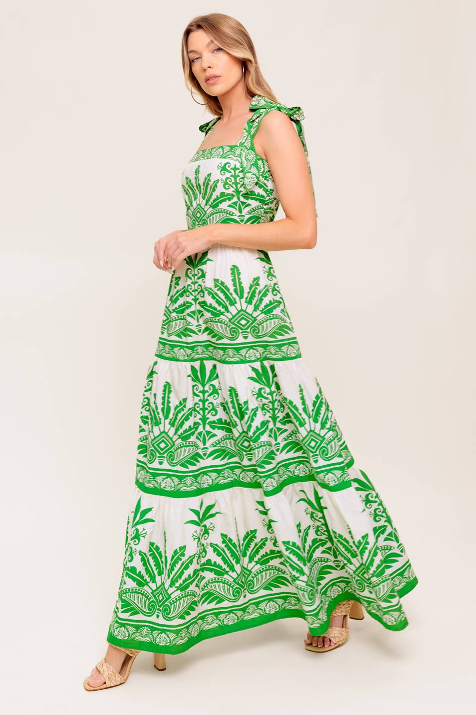 DREAM WALKER OLIVE WOVEN MAXI DRESS