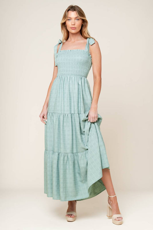 HORIZONS AHEAD WOVEN MAXI DRESS