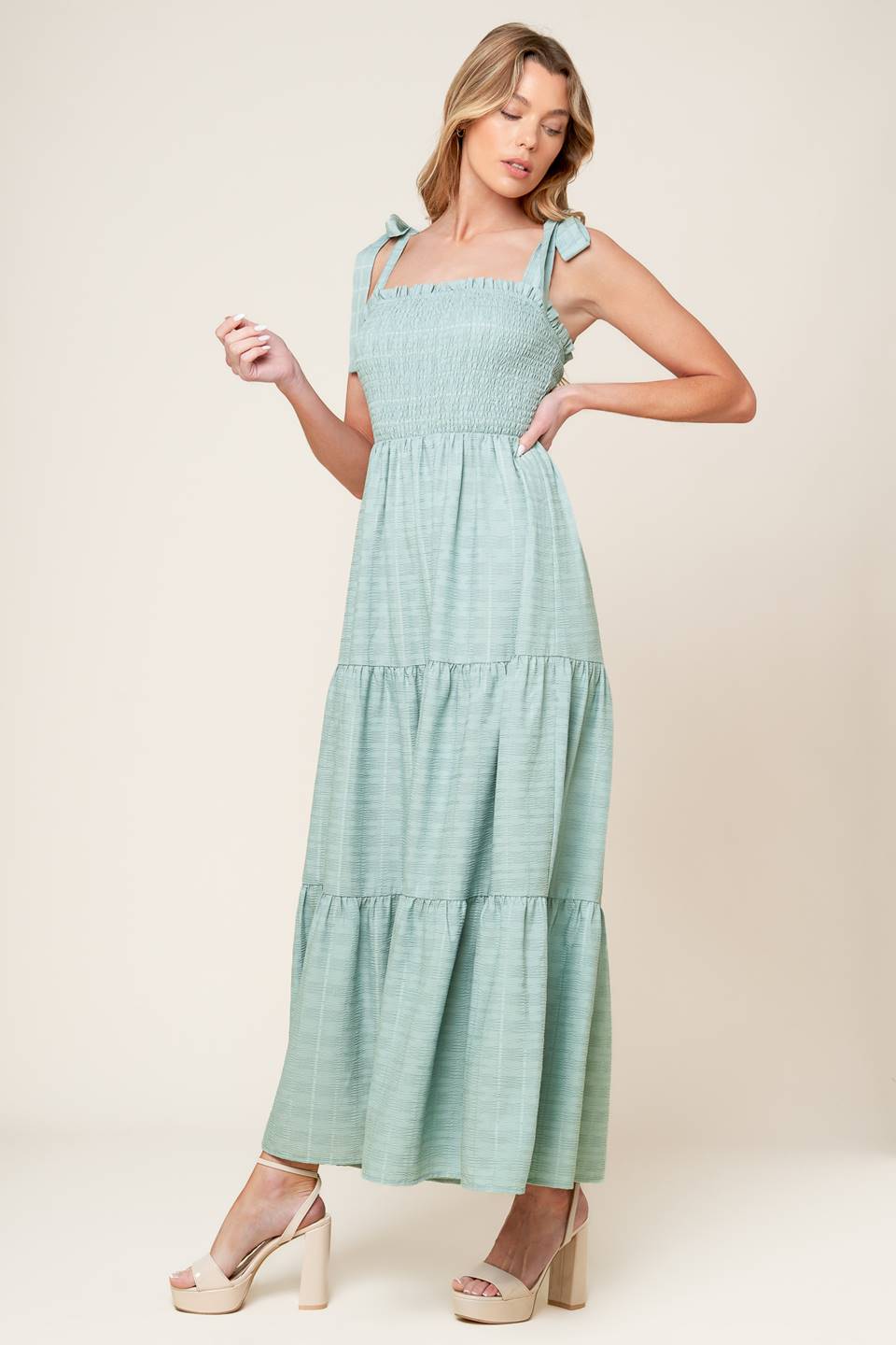 HORIZONS AHEAD WOVEN MAXI DRESS