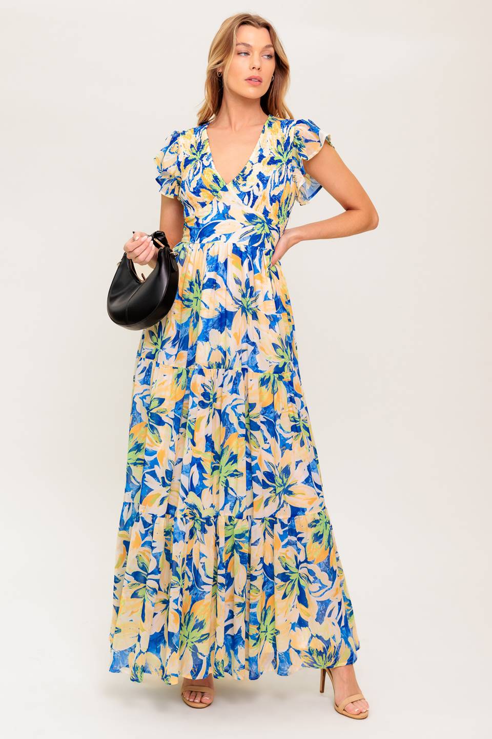 ECHOES OF YOU FLORAL WOVEN MAXI DRESS