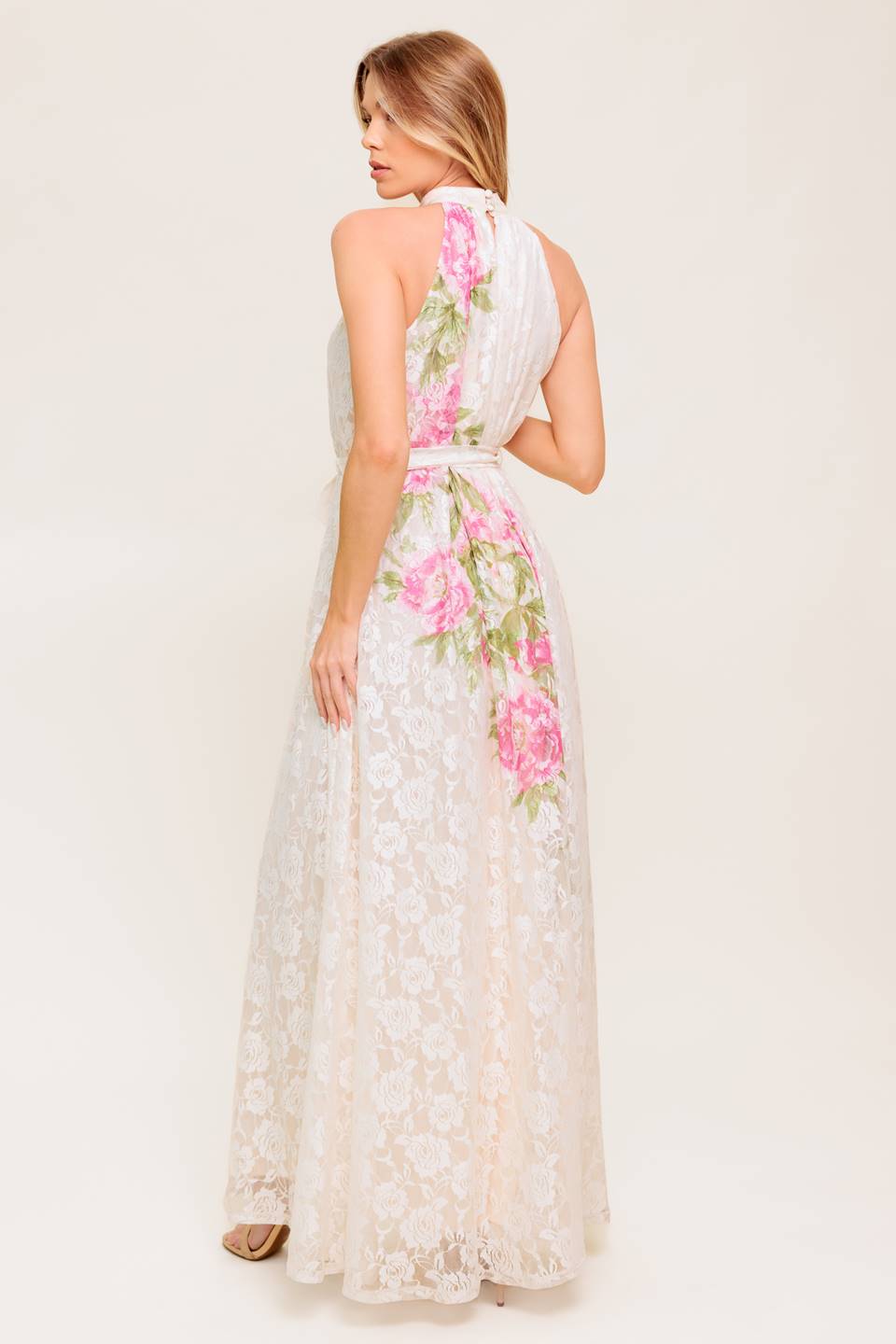 BOTANICAL DREAM WOVEN LACE MAXI DRESS