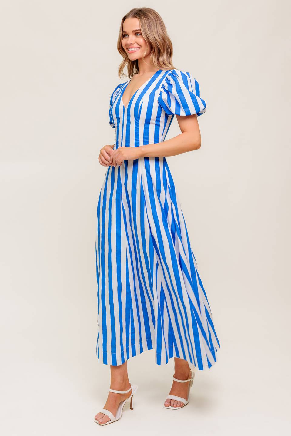SERENITY TOUCH WOVEN MIDI DRESS