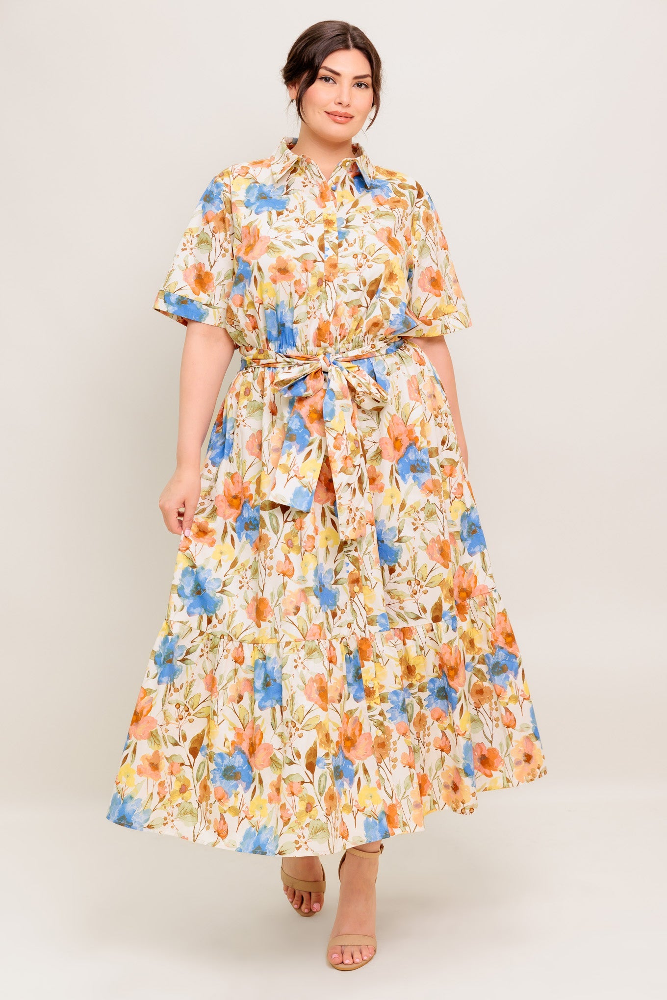 HAZEL DREAM IVORY WOVEN MIDI DRESS