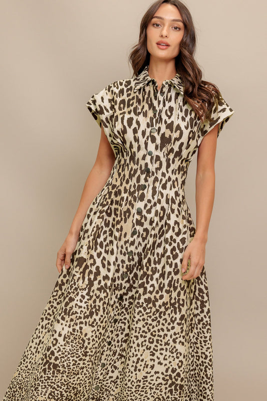 ROAR MODE WOVEN MIDI DRESS