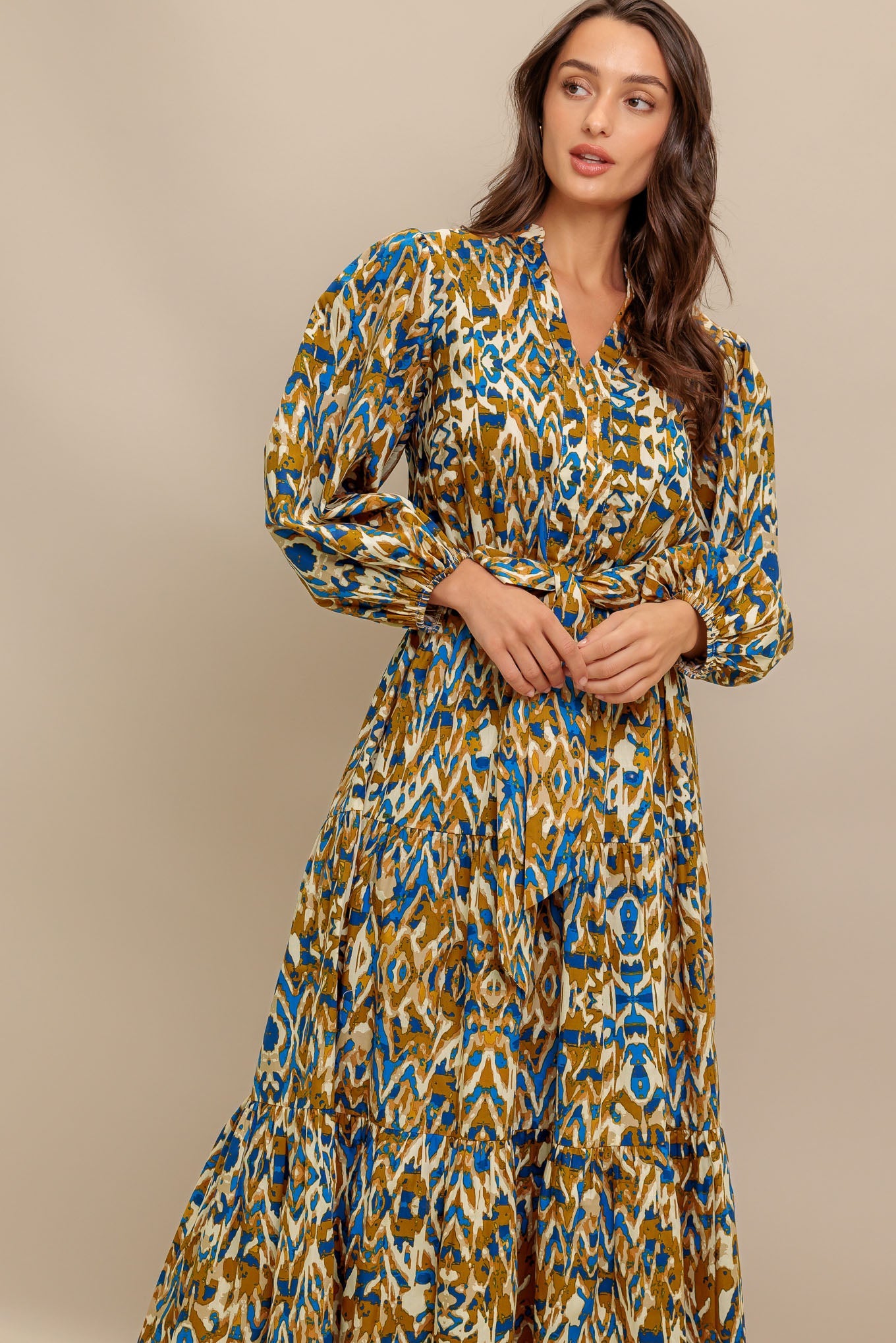 TERRA VISION WOVEN MIDI DRESS