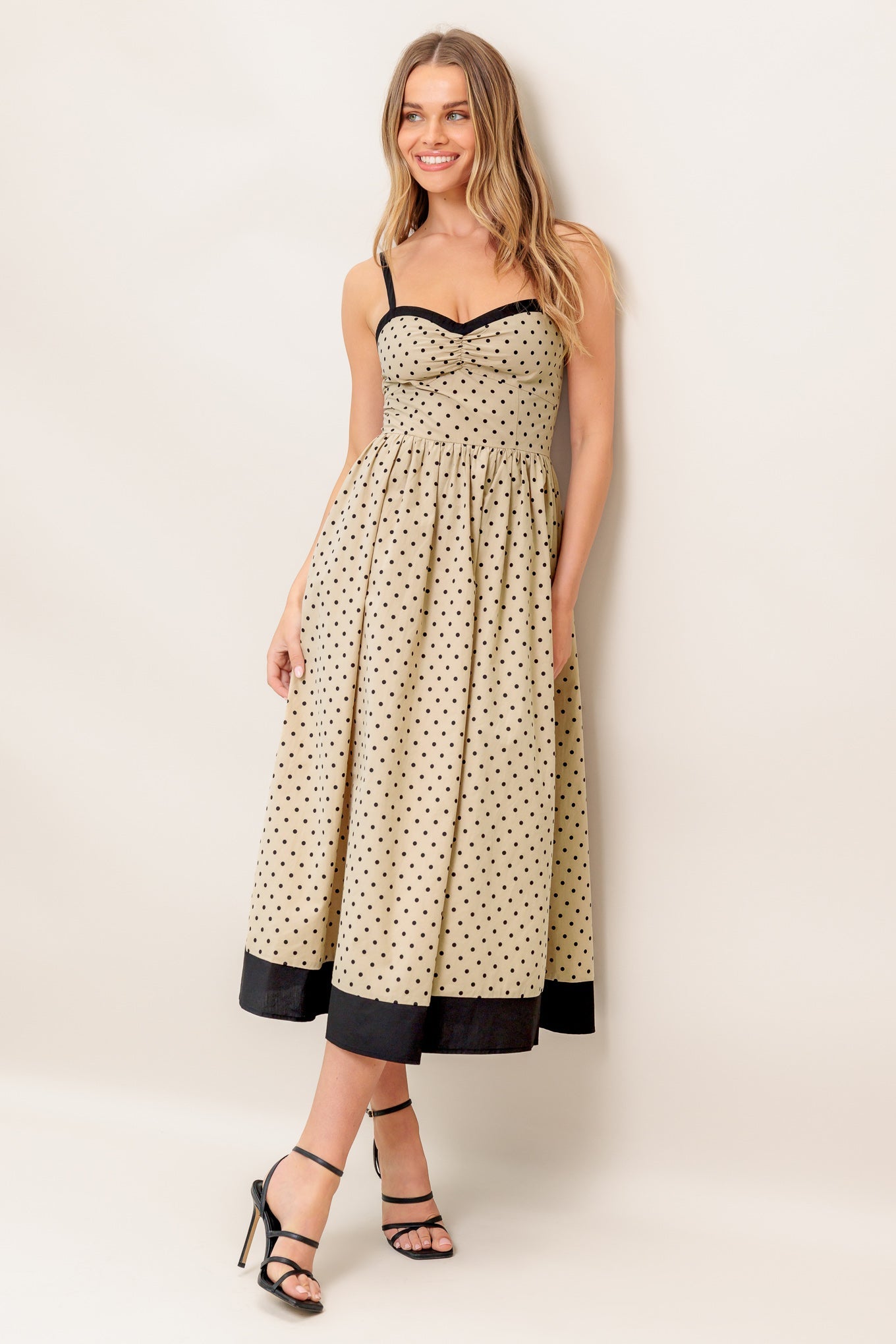 POLKA PASSION WOVEN MAXI DRESS