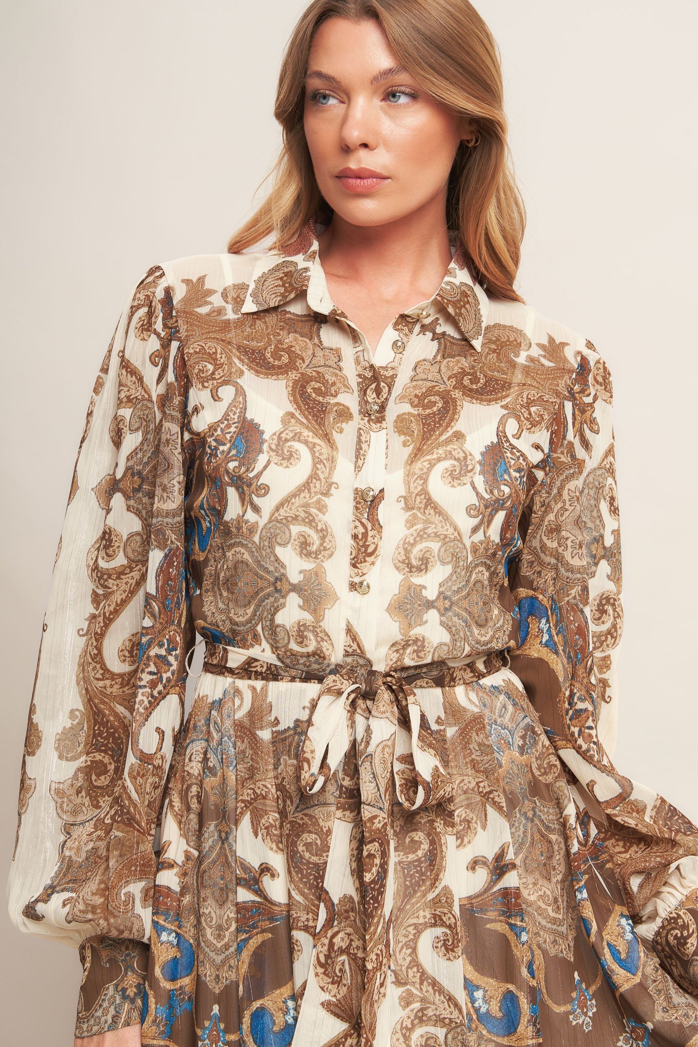 BOHEMIAN TAPESTRY BROWN WOVEN MAXI DRESS