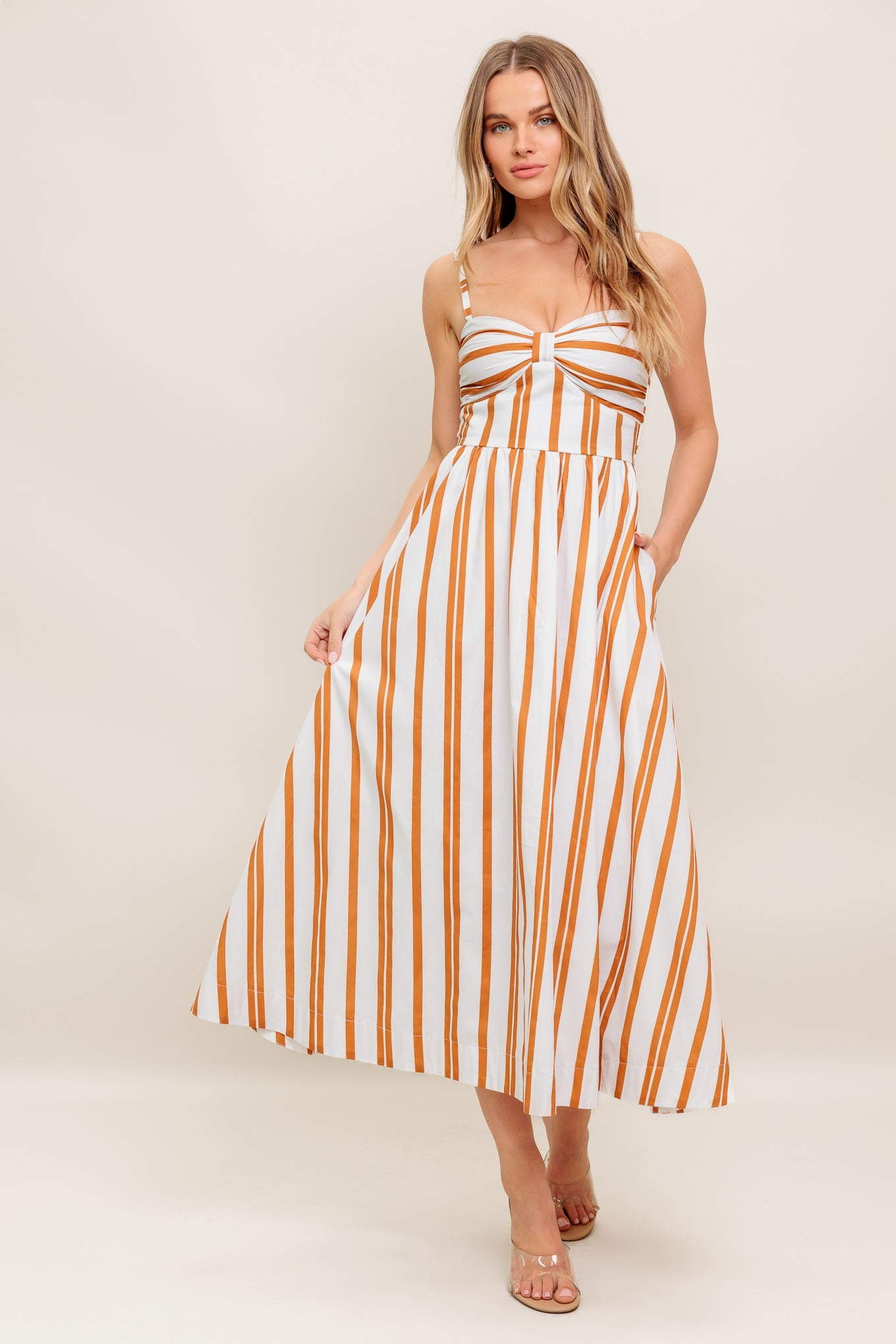 MARIGOLD MOTION WOVEN MIDI DRESS