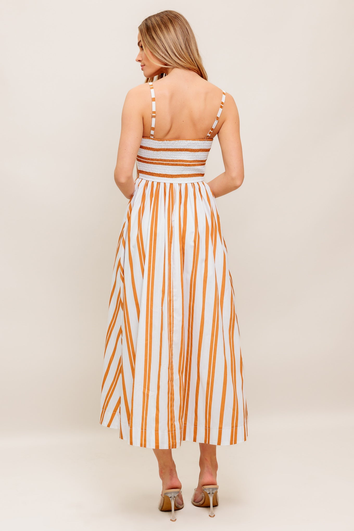 MARIGOLD MOTION WOVEN MIDI DRESS