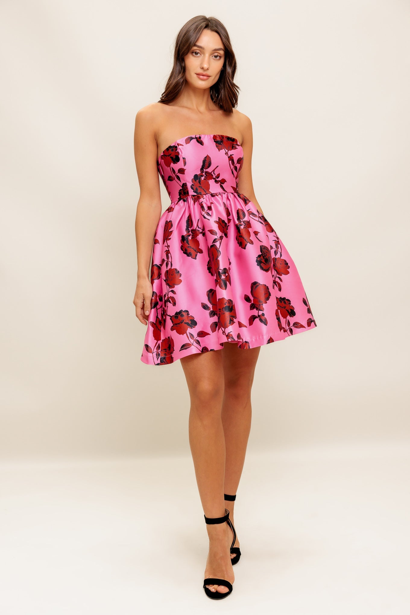 STRAPLESS SEDUCTION WOVEN MINI DRESS