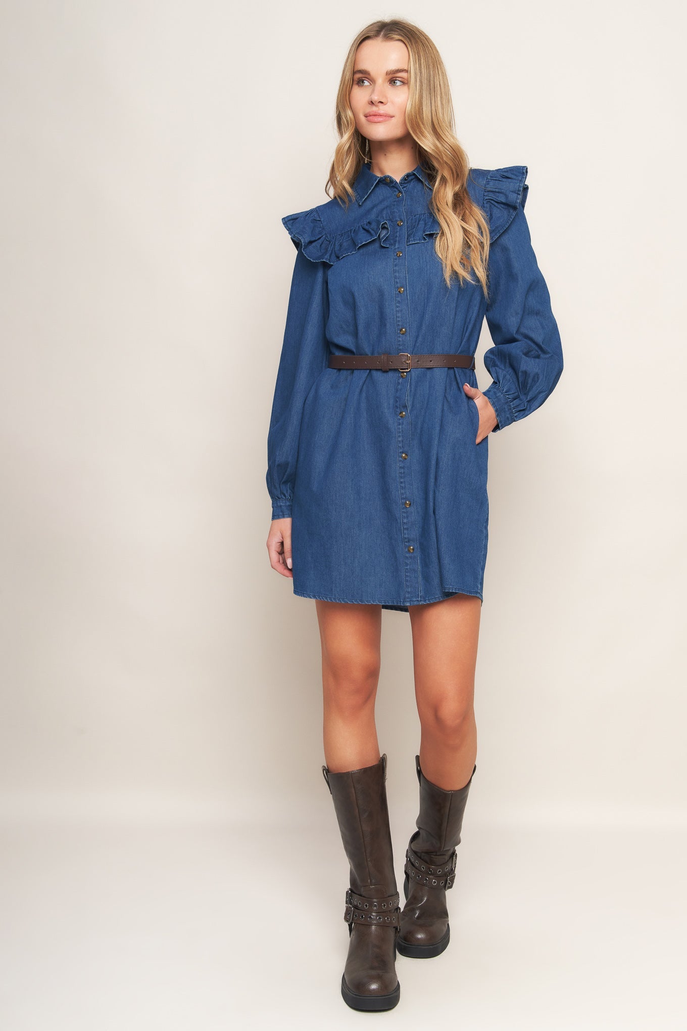 BLUEBIRD COWGIRL DENIM MINI DRESS