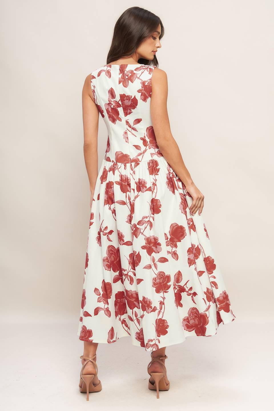 ROMA FLORAL WOVEN MIDI DRESS