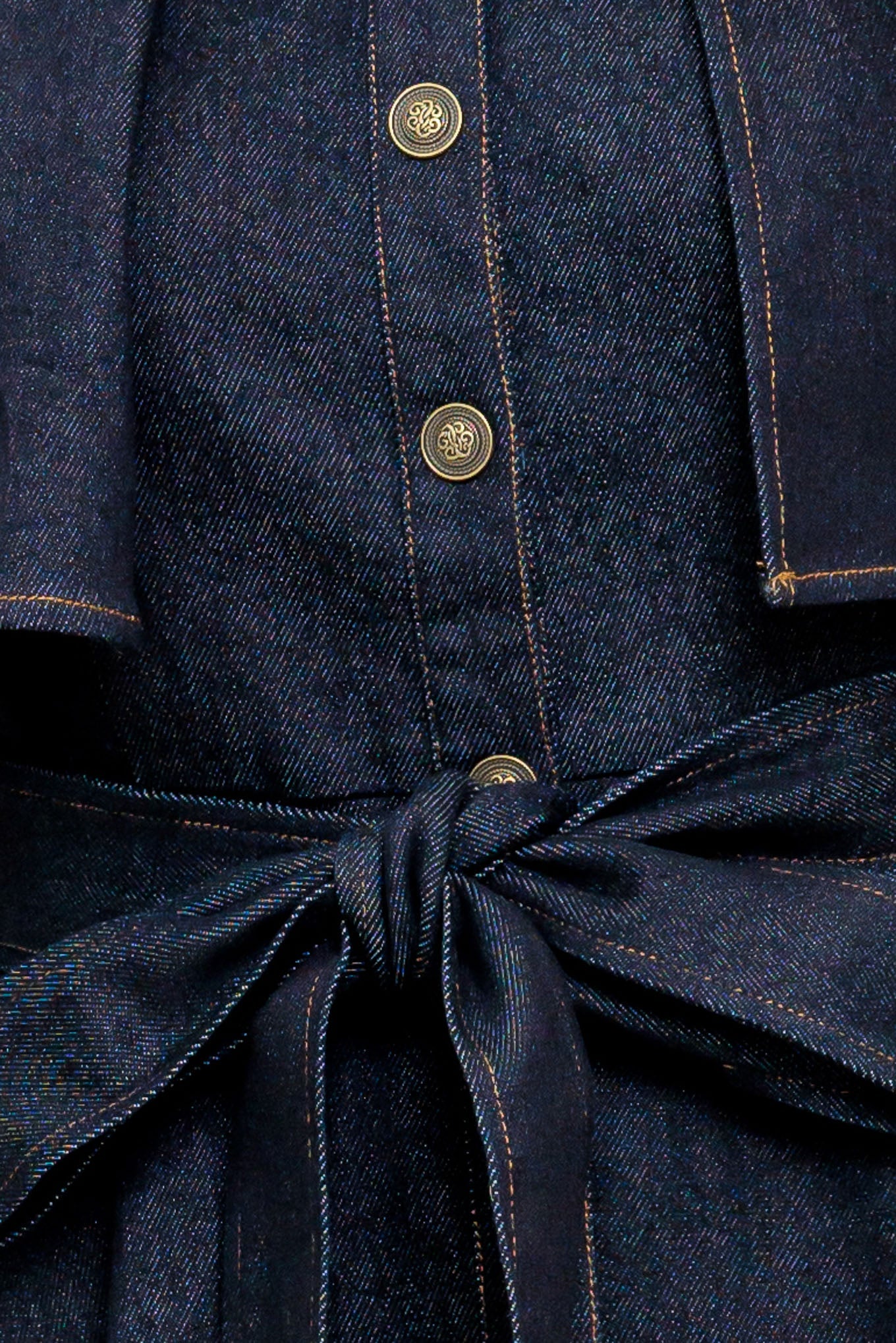 NOSTALGIA COAST DENIM MIDI DRESS