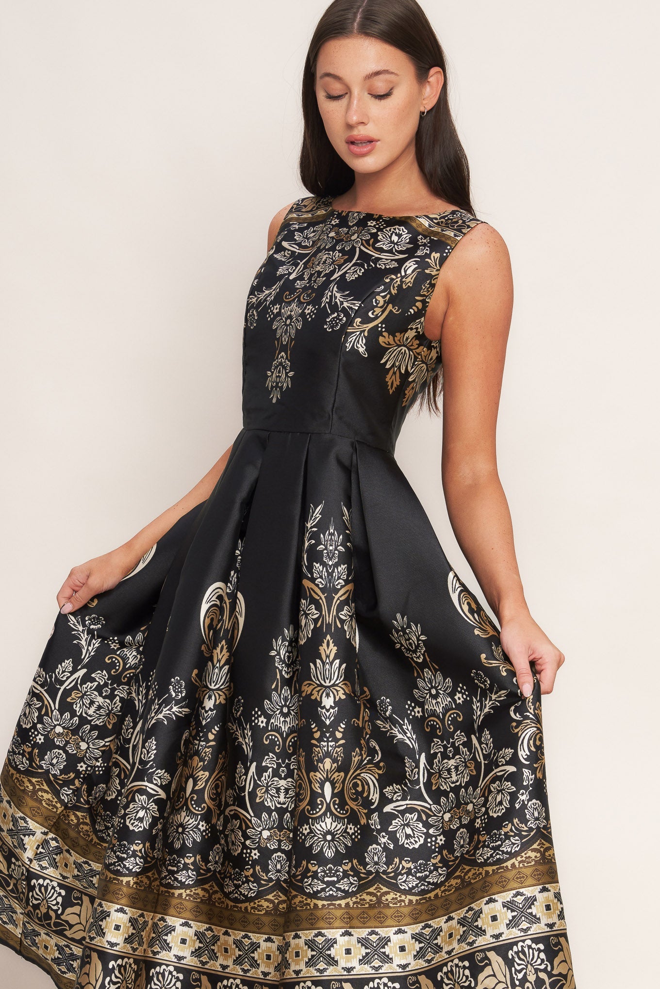 BAROQUE SPELL WOVEN MIDI DRESS