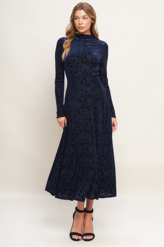 VELVET GALAXY CHARM MIDI DRESS