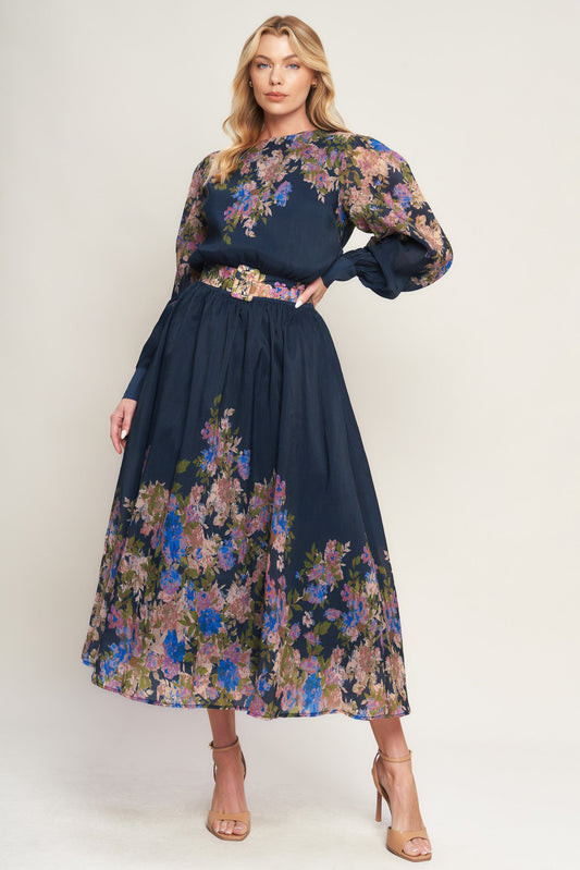 CHARMING TAPESTRY WOVEN MIDI DRESS