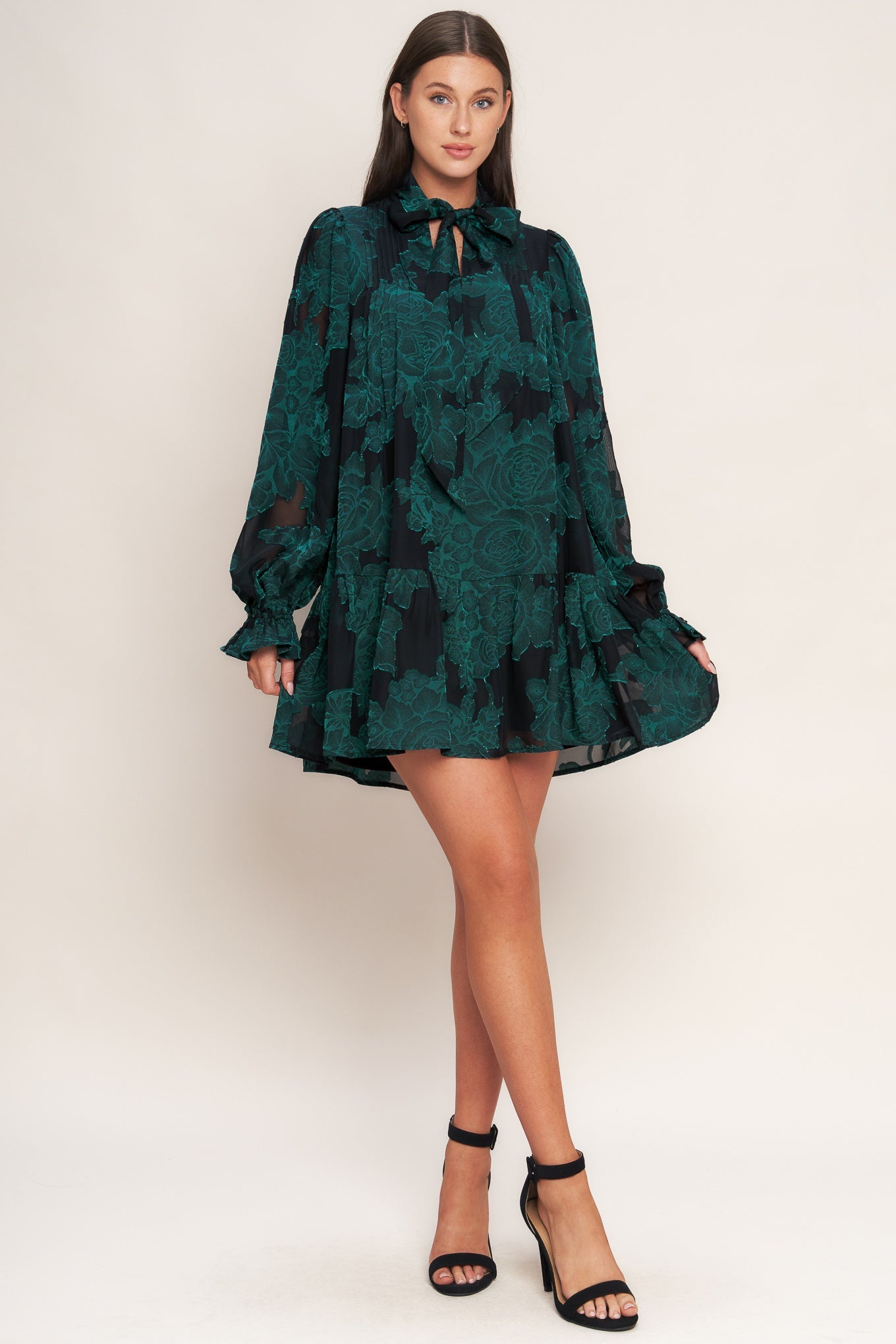 POISON PETAL WOVEN MINI DRESS