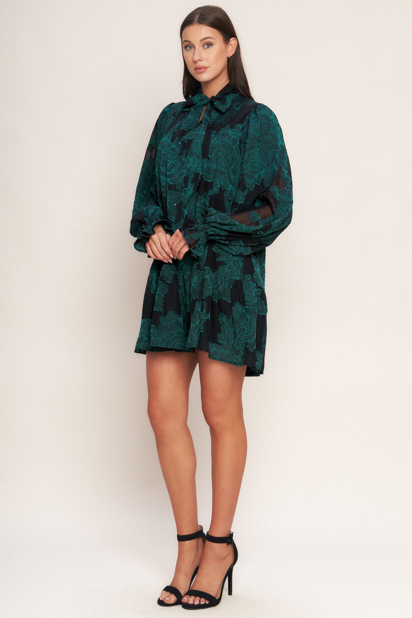 POISON PETAL WOVEN MINI DRESS