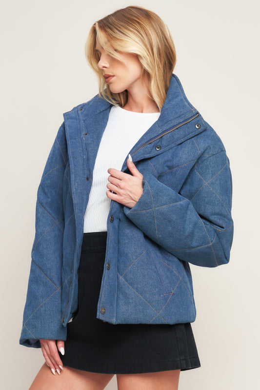 FOR GOOD QUILTED DENIM JACKET