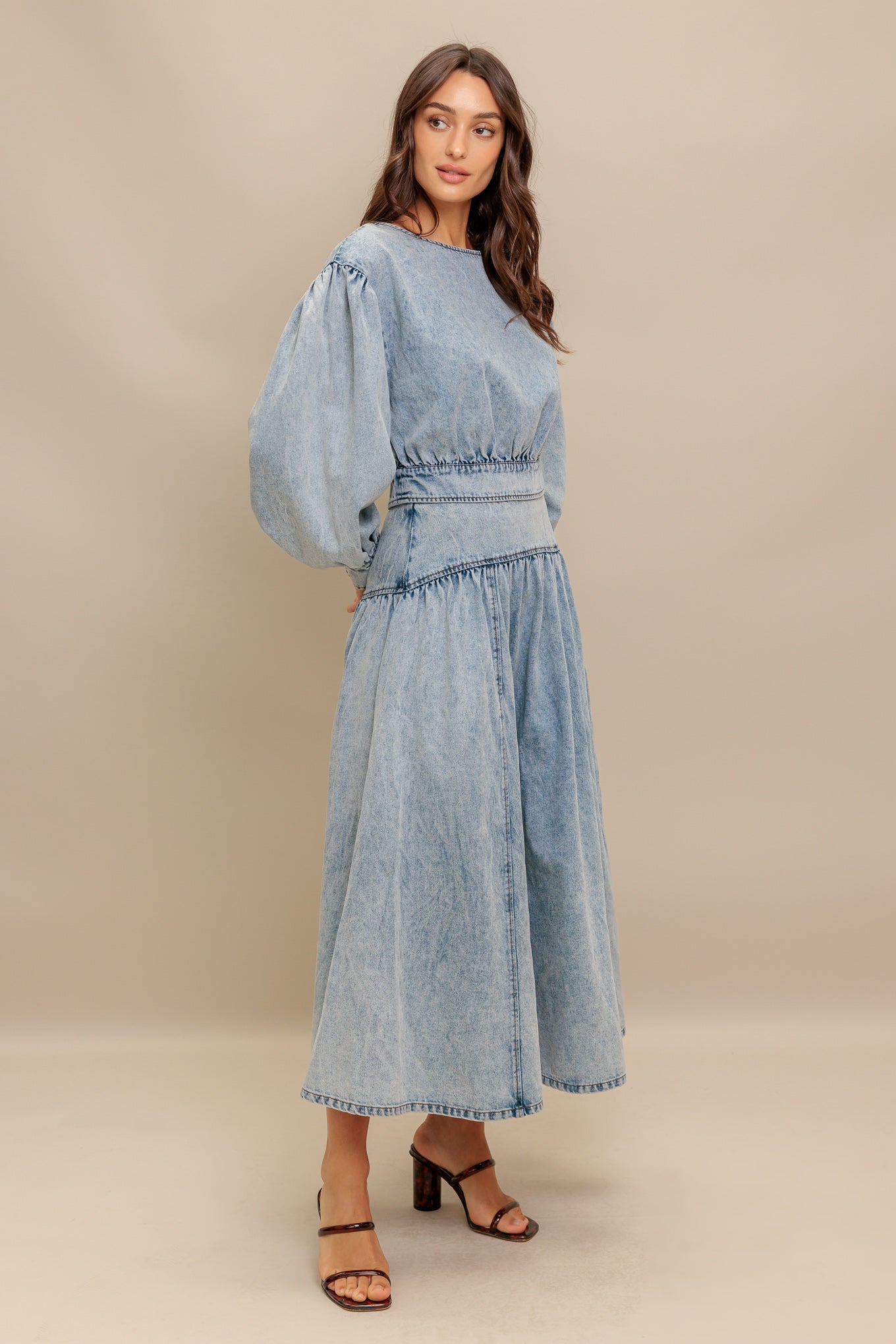 AMERICAN BLEND DENIM MIDI SKIRT