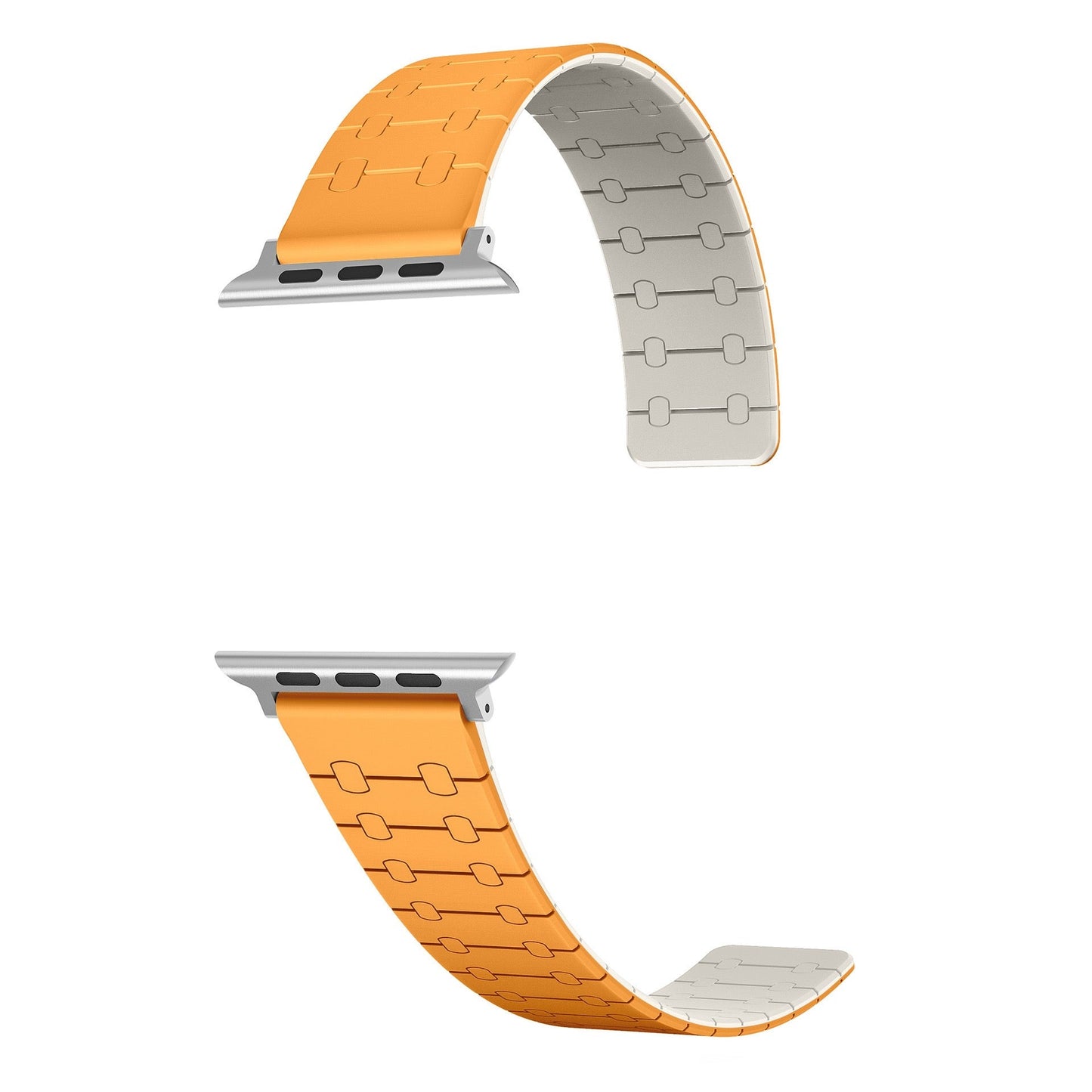 Color - blocking magnetic silicone apple watch strap