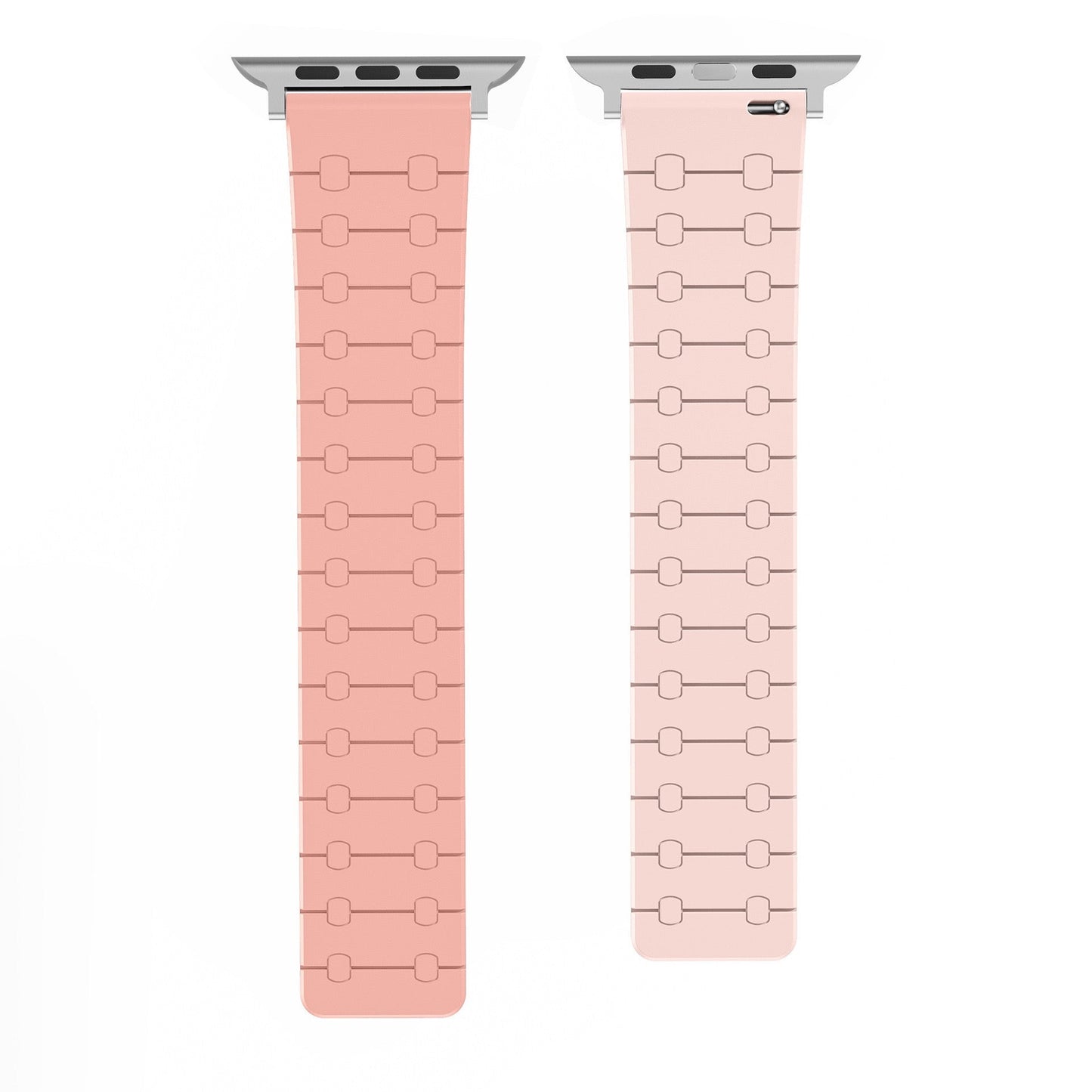 Color - blocking magnetic silicone apple watch strap