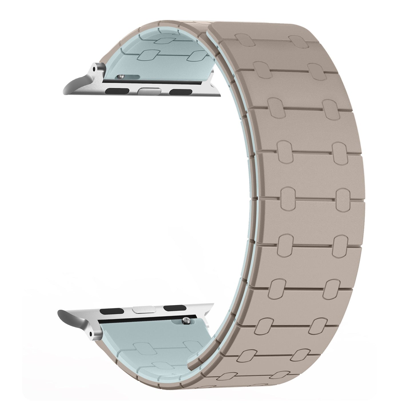 Color - blocking magnetic silicone apple watch strap