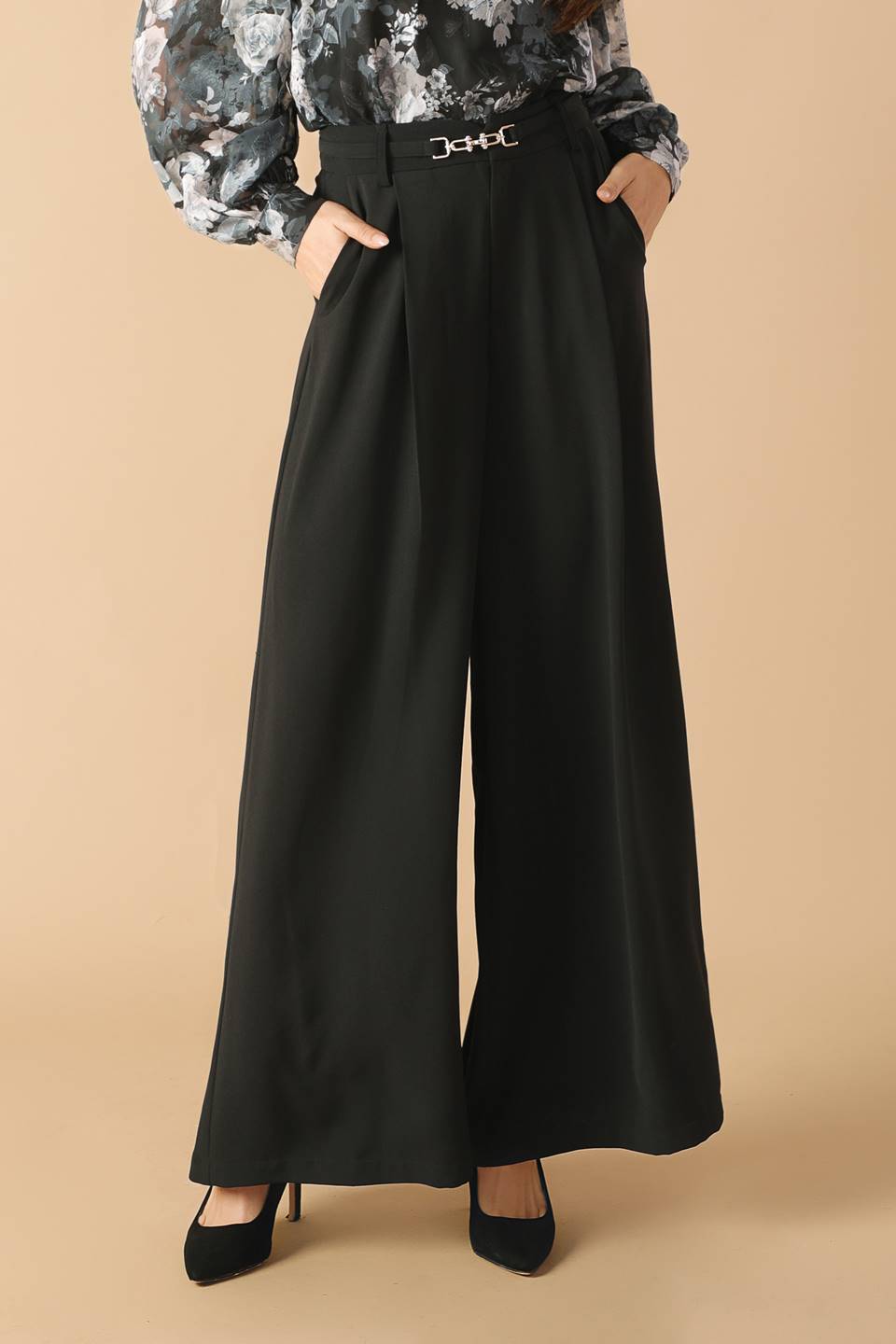 SWEET HARMONY BLACK WOVEN PANTS
