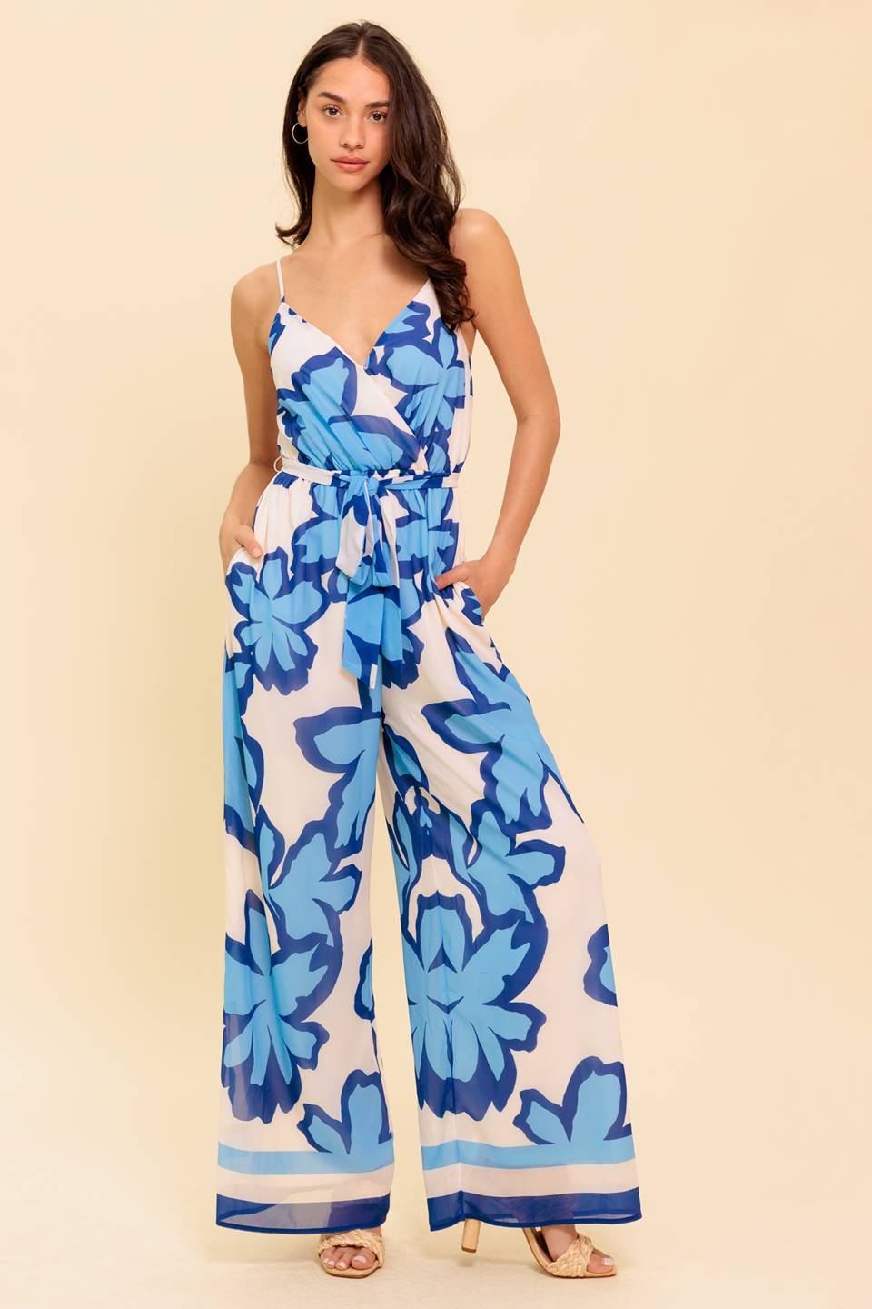 A NOVEL APPROACH NAVY WOVEN JUMPSUIT