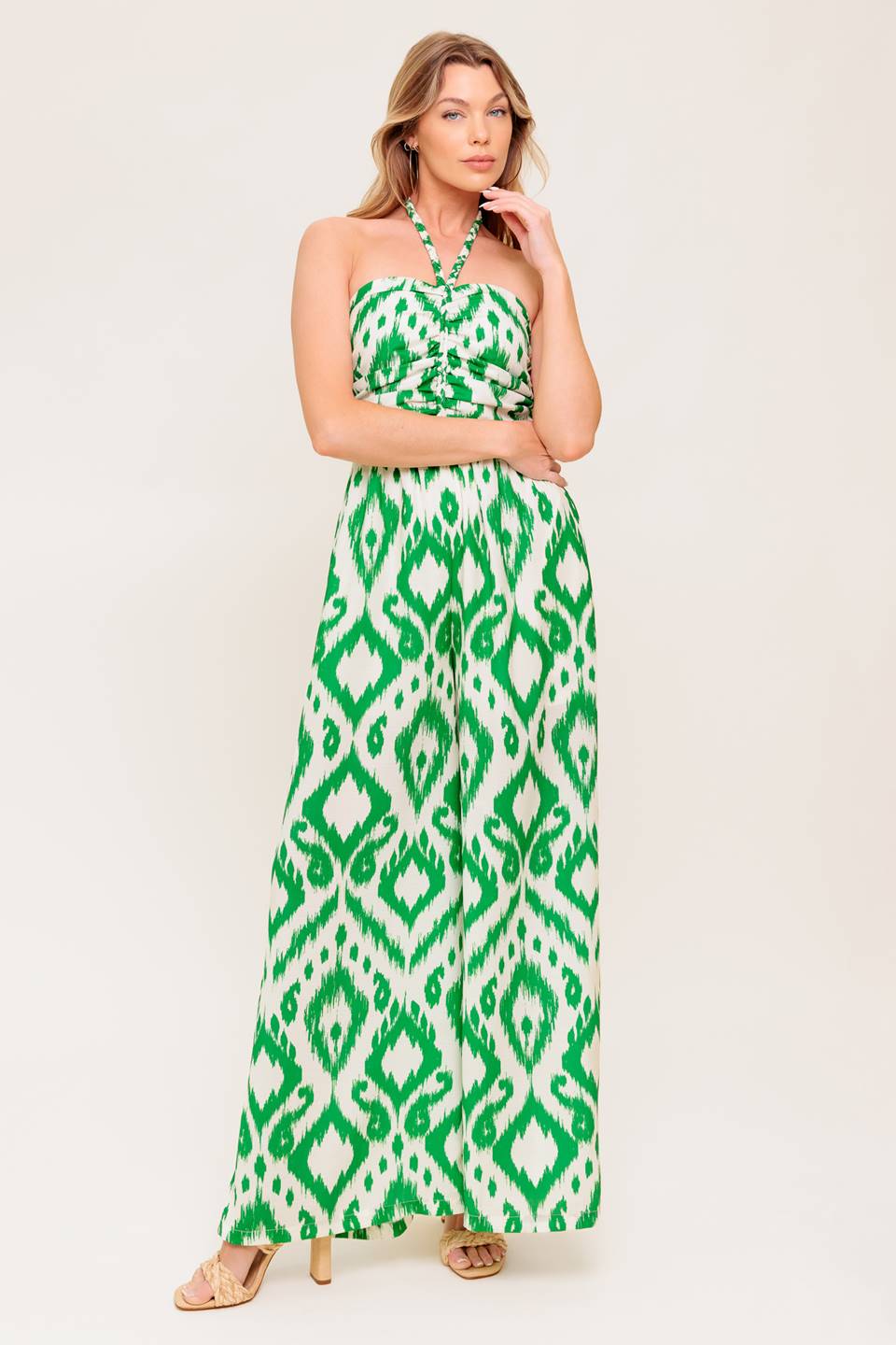 ANGELIC TOUCH GREEN WOVEN JUMPSUIT